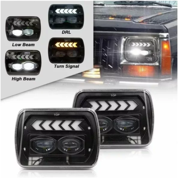 Far auto F.TIP 11-OFF ROAD: 7&quot;/45W / 5X7 (inch)/12V-24V/2700LM/ IP 67 Rezistent la apa, Semnalizare Dinamica