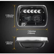 Far auto F.TIP 11-OFF ROAD: 7&quot;/45W / 5X7 (inch)/12V-24V/2700LM/ IP 67 Rezistent la apa, Semnalizare Dinamica