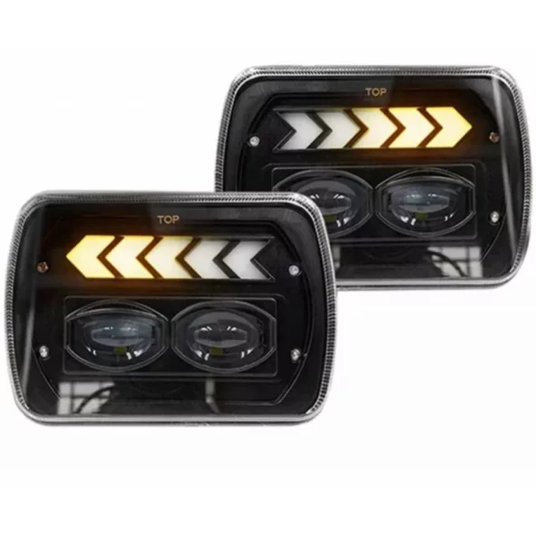 Far auto F.TIP 11-OFF ROAD: 7&quot;/45W / 5X7 (inch)/12V-24V/2700LM/ IP 67 Rezistent la apa, Semnalizare Dinamica