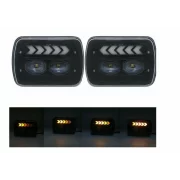 Far auto F.TIP 11-OFF ROAD: 7&quot;/45W / 5X7 (inch)/12V-24V/2700LM/ IP 67 Rezistent la apa, Semnalizare Dinamica