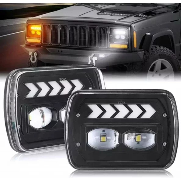 Far auto F.TIP 11-OFF ROAD: 7&quot;/45W / 5X7 (inch)/12V-24V/2700LM/ IP 67 Rezistent la apa, Semnalizare Dinamica