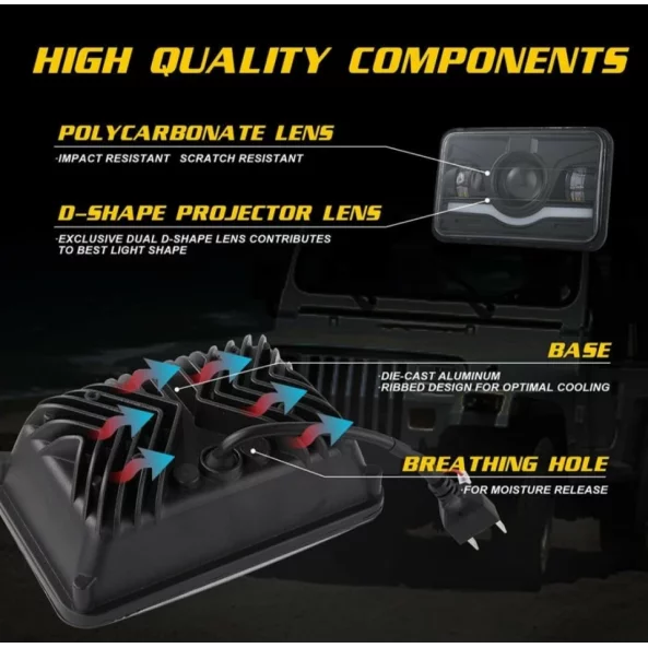 Far auto F.TIP 15-OFF ROAD: 7&quot;/45W / 5X7 (inch)/12V-24V/30.000LM/ IP 68 Rezistent la apa