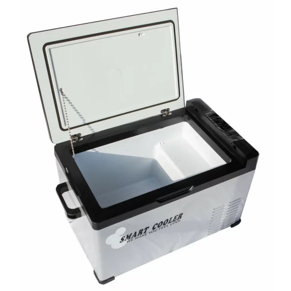 FRIGIDER AUTO CU COMPRESOR SMART COOLER 40L , 12/24/220V, CU DISPLAY LCD SI BLUETOOTH, TRANSFORMATOR 220V INCLUS, TAXA VERDE INCLUSA