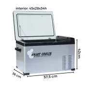 FRIGIDER AUTO CU COMPRESOR SMART COOLER 40L , 12/24/220V, CU DISPLAY LCD SI BLUETOOTH, TRANSFORMATOR 220V INCLUS, TAXA VERDE INCLUSA
