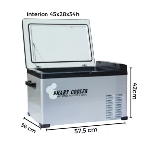 FRIGIDER AUTO CU COMPRESOR SMART COOLER 40L , 12/24/220V, CU DISPLAY LCD SI BLUETOOTH, TRANSFORMATOR 220V INCLUS, TAXA VERDE INCLUSA