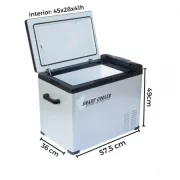 FRIGIDER AUTO CU COMPRESOR SMART COOLER 50L , 12/24/220V, CU DISPLAY LCD SI BLUETOOTH, TRANSFORMATOR 220V INCLUS, TAXA VERDE INCLUSA