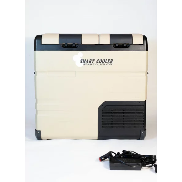 FRIGIDER AUTO CU COMPRESOR SMART COOLER, CU BLUETOOTH SI ZONA DUBLA DE RACIRE, CAPACITATE 55L, TRANSFORMATOR 220V INCLUS, TAXA VERDE INCLUSA