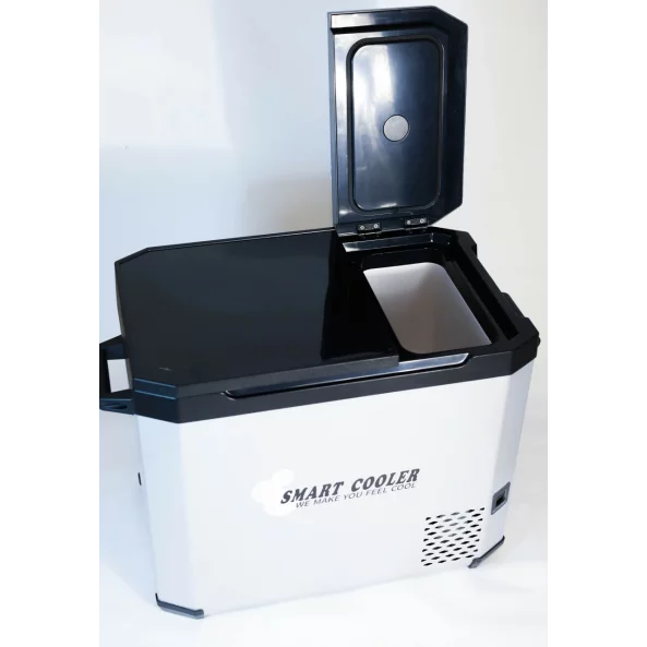FRIGIDER AUTO CU COMPRESOR SMART COOLER, CU BLUETOOTH, ZONA DUBLA DE RACIRE, CAPACITATE 40.2L, TRANSFORMATOR 220V INCLUS, TAXA VERDE INCLUSA