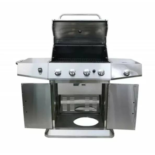 Gratar - QTC4, 4+1 zone de gatit ,gaz, termometru, dimensiuni totale 132 X117 cm, otel inoxidabil