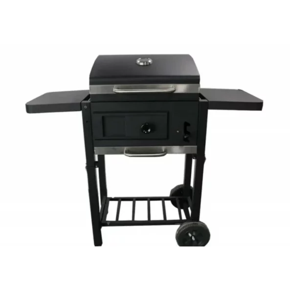 Gratar - TTC18 ,carbune, BBQ smoker 2 in1, grill si afumatoare, termometru, dimensiuni totale 112 X98,5 cm, negru