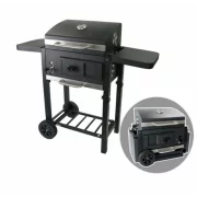 Gratar - TTC18 ,carbune, BBQ smoker 2 in1, grill si afumatoare, termometru, dimensiuni totale 112 X98,5 cm, negru