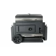 Gratar - TTC18 ,carbune, BBQ smoker 2 in1, grill si afumatoare, termometru, dimensiuni totale 112 X98,5 cm, negru