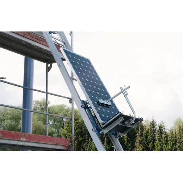 Lift de acoperis scara cu troliu 19m + carucior de transport pentru panouri fotovoltaice + carucior de transport marfa