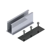 MINI-SINA 120 MM INALTIME DE 50 MM CU BANDA DE PROTECTIE DE CAUCIUC SI 2 SURUBURI AUTOFORANTE 6,3*25