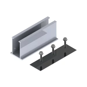 MINI-SINA 120 MM INALTIME DE 50 MM CU BANDA DE PROTECTIE DE CAUCIUC SI 2 SURUBURI AUTOFORANTE 6,3*25