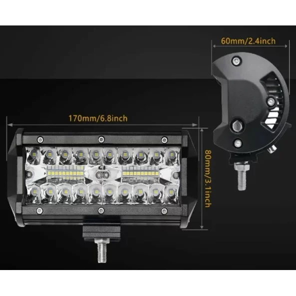 Proiector LED auto P.TIP 25-OFF ROAD: 7&quot;/120W /12V-24V/10.000 LM/ IP 68 Rezistent la apa