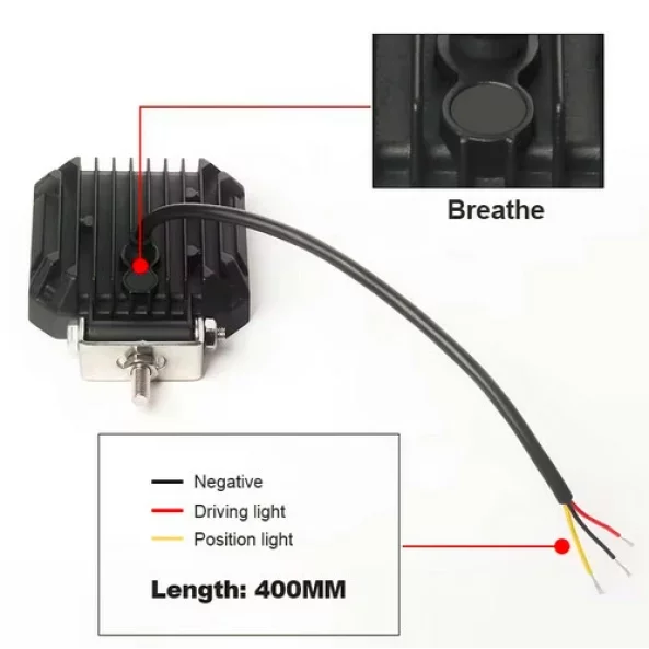 Proiector LED auto P.TIP 39-OFF ROAD: 4&quot;/28W /12V-24V/3000 LM/ IP 67 Rezistent la apa