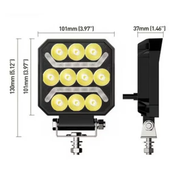 Proiector LED auto P.TIP 39-OFF ROAD: 4&quot;/28W /12V-24V/3000 LM/ IP 67 Rezistent la apa