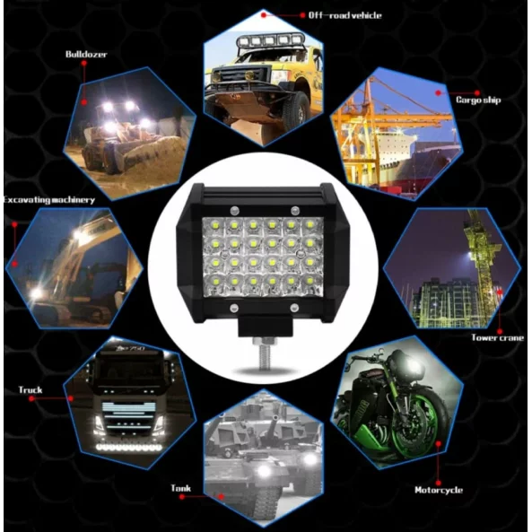 Proiector LED auto P.TIP 9-OFF ROAD: 4&quot;/72W /12V-24V/7.200 LM/ IP 68 Rezistent la apa