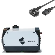 SIROCOU PORTABIL PATRAT PREMIUM ALB SMART HEATER, PUTERE 8 KW, 12V,24V SI 220V, TRANSFORMATOR INTEGRAT, CARCASA DIN ALUMINIU SI BUJIE JAPONEZA KYOCERA, TAXA VERDE INCLUSA