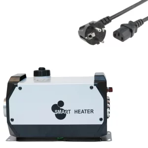 SIROCOU PORTABIL PATRAT PREMIUM ALB SMART HEATER, PUTERE 8 KW, 12V,24V SI 220V, TRANSFORMATOR INTEGRAT, CARCASA DIN ALUMINIU SI BUJIE JAPONEZA KYOCERA, TAXA VERDE INCLUSA