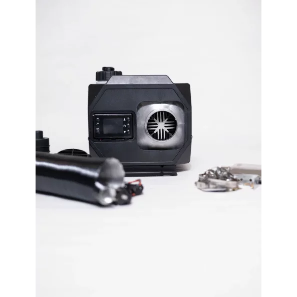 SIROCOU PORTABIL PATRAT PREMIUM ALB SMART HEATER, PUTERE 8 KW, 12V,24V SI 220V, TRANSFORMATOR INTEGRAT, CARCASA DIN ALUMINIU SI BUJIE JAPONEZA KYOCERA, TAXA VERDE INCLUSA