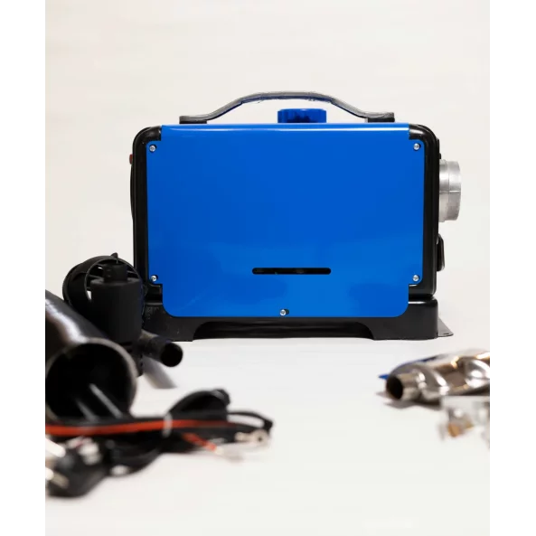 SIROCOU PORTABIL PATRAT PREMIUM ALBASTRU SMART HEATER, PUTERE 8 KW, 12V,24V SI 220V, TRANSFORMATOR INTEGRAT, CARCASA DIN ALUMINIU SI BUJIE JAPONEZA KYOCERA, TAXA VERDE INCLUSA