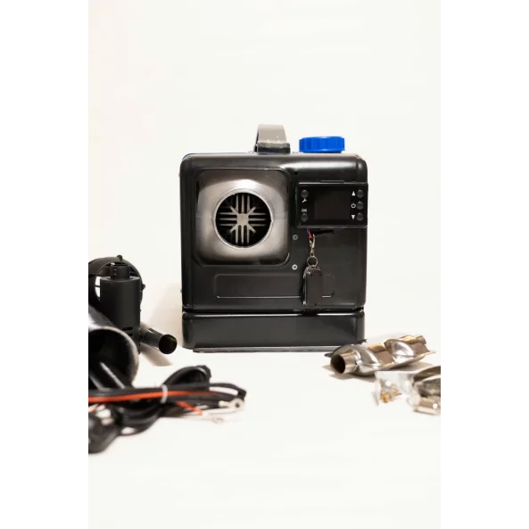 SIROCOU PORTABIL PATRAT PREMIUM ALBASTRU SMART HEATER, PUTERE 8 KW, 12V,24V SI 220V, TRANSFORMATOR INTEGRAT, CARCASA DIN ALUMINIU SI BUJIE JAPONEZA KYOCERA, TAXA VERDE INCLUSA