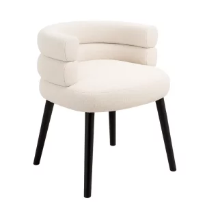 Scaun LUNA - modern,rotund, tapitat cu material textil si picioare din fier