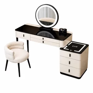 Set MARIPOSA &amp; LUNA – masuta de machiaj cu oglinda LED si scaun confortabil 80x40x120